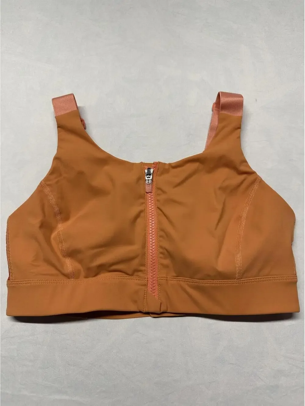 Outdoor Voices Powerhouse Zip Front Sports Bra - Orange - S/M